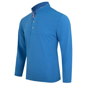 Polo de golf personalizado para hombre, ropa de golf de rendimiento de algodón orgánico de alta calidad, camisas para hombre, manga completa - Product Image 1