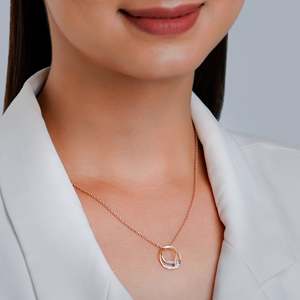 จี้เพชรรูปโบว์สีโรสโกลด์หรูหราและหรูหรา - Product Image 3