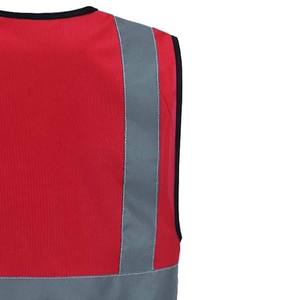 Gilet de sécurité rouge personnalisé, gilet réfléchissant haute visibilité, vêtement de travail léger, uniforme de sécurité, gilet en maille avec logo - Product Image 6