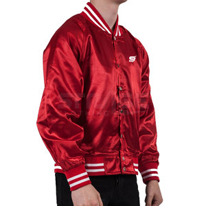 Chaqueta Universitaria de Satén de Primera Calidad con Cuello Alto, Logotipo Frontal Personalizable, 100% Poliéster Ecológico y Ligero para Hombre - Product Image 3