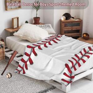 Mantas de béisbol de franela acogedoras y ligeras, Súper suaves, manta deportiva para niños y niñas, regalos de béisbol para niños, súper cómodas - Product Image 3