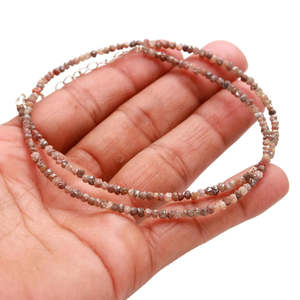 Collier de perles en diamant brut rouge 100% naturel de 2-3 mm, longueur 16 pouces - Product Image 4