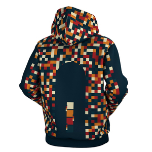 Sudadera con capucha con estampado de peces todo impreso para hombre, 100% poliéster, transpirable y cómodo, sudaderas informales de talla grande - Product Image 3