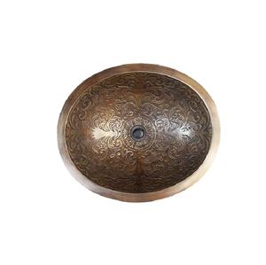 Fregadero de cobre antiguo de tendencia fresca, precio competitivo redondo, encimera, lavabo de baño, lavabo portátil, decoración Vintage para el hogar - Product Image 3