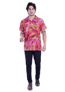 Chemise décontractée à manches courtes grande taille pour hommes, chemises hawaïennes formelles, classiques, cintrées, pour la plage et la fête - Product Image 3