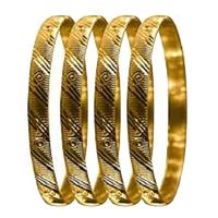 Diseñador etíope Dubai Gold Bangle Bracelet Latón 24K Gold Plated Arabic Bride Bangle Bracelet from S International
