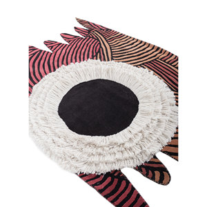 Alfombra de Lana Anudada a Mano Jaanwar Azul, Estilo Boho AIWL-7038(Em), para Dormitorio, Sala de Estar, Pasillo, Alfombra Rectangular Abstracta para el Hogar - Product Image 2