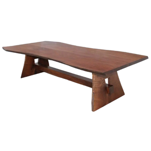 Table à manger en bois massif avec plateau large en bois naturel, design moderne pour la maison, l'hôtel ou la villa - Product Image 5