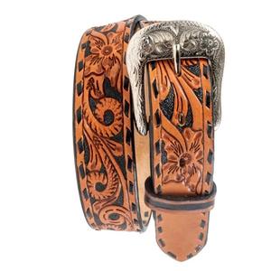 Imported Handcrafted Full Grain Pure Western Leather Hand <b>Tooling</b> <b>Belt</b> for Men & Women Stainless Chicago Screw for Buckle Change - Product Image 3