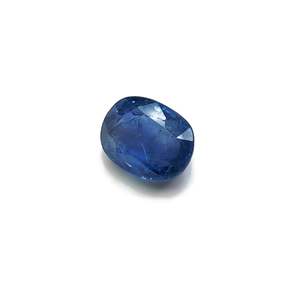 Saphir bleu naturel non chauffé 5,31 carats, taille ovale, avec des nuances jaunes, grises et roses émeraude radiantes - Product Image 3