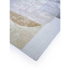 Tapis tufté à la main en laine et viscose couleur ivoire, motif abstrait, hauteur de poils moelleux, pour la décoration de la maison, du salon et du couloir - TNQ-2746 - Product Image 2