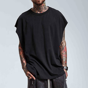 เสื้อกล้ามออกกำลังกายผู้ชาย ผ้าคอตตอนผสมสแปนเด็กซ์ ระบายอากาศดี สไตล์ไฮสตรีท น้ำหนัก 180 กรัม ผ้าถักเนื้อแน่น พิมพ์ลาย สำหรับเล่นกล้าม - Product Image 2