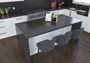 Hot Sale Black 2cm 3cm Eased Edge Eco-Friendly Modern Quartz Slab Kitchen Countertop Wholesale Commercial Construction Use - Product Image 4
