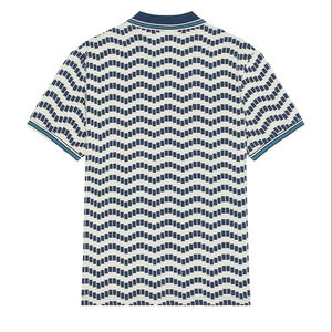 Camiseta informal de golf de verano para hombre, Piqué fino frontal, manga corta, cuello vuelto sólido, tela de punto, antibolitas, 100% algodón - Product Image 3