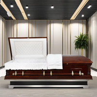 Ataúdes y Féretros Funerarios de Madera Sólida de Alta Calidad al por Mayor, Estilo Moderno Norteamericano, con Opciones de Recuerdos, Directo de Fábrica