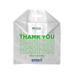 Sac en plastique biodégradable MDPE avec poignée découpée sur mesure, logo personnalisé, pour vêtements, fabricant turc - Product Image 5