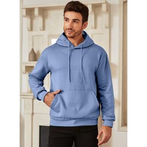 Sudadera con capucha de lana de algodón 100% para hombre, novedad, estilo Streetwear con logotipo personalizado, Sudadera con capucha teñida lisa sin cuerdas - Product Image 5