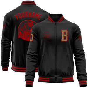Vente en gros dans l'industrie directe de bombardiers décontractés d'hiver pourpres noirs et dorés à bouton-pression Varsity Letterman veste à capuche bicolore - Product Image 2