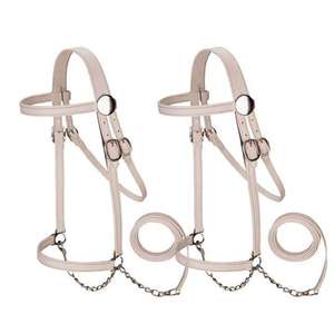 Brides de cheval en cuir de qualité supérieure et licous en nylon satiné doux pour l'équitation et l'entraînement - Product Image 4