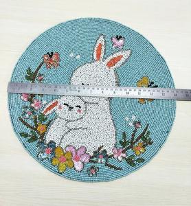 Stylish <b>Seed</b> Beads Placemat For Home Elegant Beaded Table <b>Mat</b> For Wedding Party with Accept Custom Design By - Product Image 6