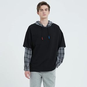 Sweat à capuche brodé de haute qualité pour homme, style color block, coupe classique, streetwear décontracté - Product Image 3
