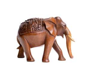 Handmade Wooden <b>Elephant</b> Statue Wood Carving Figurine Small Animal Sculpture Modern Home Table Decor <b>Ornament</b> Gift Idea - Product Image 1