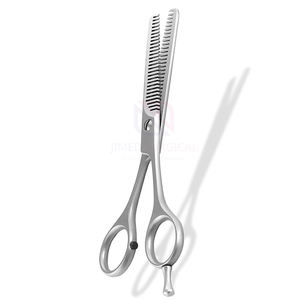 JIMED SURGICAL Custom Stainless Steel <b>Sand</b> Finish Thinning Scissors Adjustable Finger Rest 32 Teeth Right-Handed Professional - Product Image 1