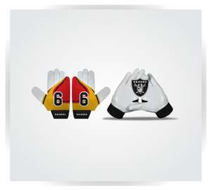 Gants de football américain Raiders, gants adhérents de haute qualité à bas prix - Product Image 1