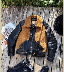 Chaqueta de piel de oveja marrón de alta calidad para hombre Estilo de comodidad Premium para invierno Precios al por mayor para clima frío - Product Image 3