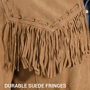 Classic Cowboy <b>Fringe</b> <b>Jacket</b> Rodeo Style Leather Outerwear - Product Image 4