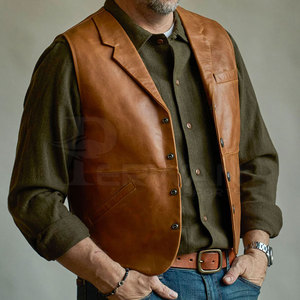 Haute qualité personnalisé conçu hommes hiver gilet couleur unie sans manches en cuir Streetwear haut Logo imprimé tissu Sport Style - Product Image 4