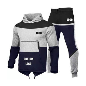 custom wholesale 2023 mens sport cotton sweatsuit blank <b>joggers</b> unisex jogging suit sets track zip cotton tracksuit - Product Image 1
