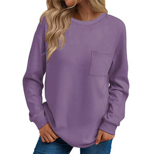 Sweats décontractés personnalisés pour femmes doublés de polaire léger pour les entraînements de gymnastique d'automne Streetwear confortable doux tricoté pull d'hiver - Product Image 3