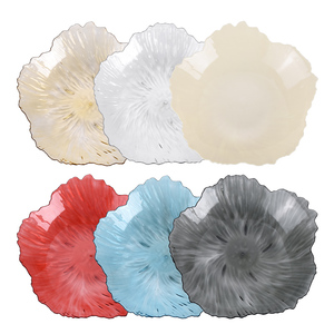 Großpackung Benutzerfreundliche Blütenblatt-förmige Lebensmittelgeeignete PET-Teller Stapelbar Große Kapazität Leicht zu Reinigen Spülmaschinenfest Küchengeschirr für Zuhause - Product Image 6