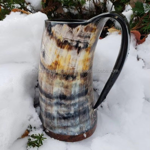 Meilleure vente dernière conception Viking corne de boeuf tasse à boire corne de vache en acier inoxydable 16oz tasse de luxe faite à la main pour les fêtes - Product Image 6