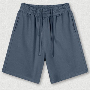 Short pour homme de qualité supérieure à minimum faible, short de survêtement uni à ourlet brut pour garçon décontracté avec poche arrière - Product Image 5