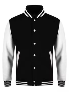 Vestes de baseball en coton bon marché en gros |   Vêtements d'étudiant universitaire personnalisés avec logo frontal imperméable en patchwork de marque - Product Image 4