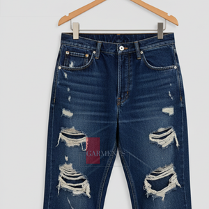 Jean de travail pour homme style charpentier, coupe slim droite, en denim sergé épais 400 GSM, personnalisable - Product Image 4