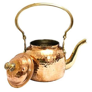 กาน้ำชาโลหะดีไซน์ด้วยการทุบด้วยทองแดงกาต้มน้ำชาอาหรับสำหรับกาแฟและชากาต้มน้ำโลหะ - Product Image 1