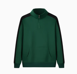 Sudaderas con capucha de media cremallera de fábrica personalizadas, sudaderas con cremallera de cuello simulado para hombre, sudaderas de algodón de alta calidad OEM ODM - Product Image 3