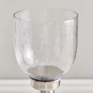 Tarro de vela único pulido brillante metálico martillado, accesorios de mesa de vidrio transparente de gran tamaño, portavelas único de hormigón - Product Image 4