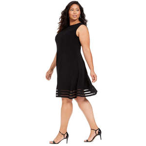 Robe trapèze noire et boléro Jessica Howard pour femme, taille 20W, longueur ras du sol, tenue de soirée, technique crochetée, bordure illusion - Product Image 3