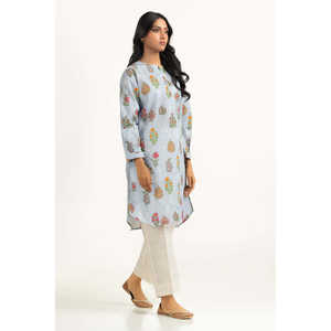 Camisa Casual de Popelina con Estampado Cruzado y Cuello Mao, Transpirable, con Estampado Floral para Primavera/Verano-IPS-77124 - Product Image 3