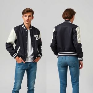Veste universitaire personnalisée pour hommes et femmes, manches en cuir et laine, doublure en polyester, manteau d'hiver chaud pour hommes, veste d'hiver pour hommes, vente en gros - Product Image 4
