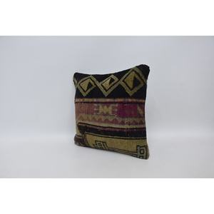 Multicolor Bohemian Patchwork Kilim Pillow 16x16 Inch Luxury Woven Wool <b>Cushion</b> with Vintage <b>Print</b> for Christmas Decor Floor Use - Product Image 4