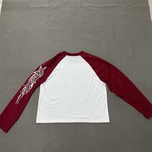<b>Heavyweight</b> Custom Dtg Printing 100% Cotton Raglan Long Sleeve <b>T</b> <b>Shirts</b> Two Color Raglan <b>Men</b> <b>Shirt</b> - Product Image 6