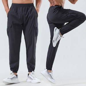 กางเกงกีฬาเอวสูงของผู้ชายผ้าฝ้ายลำลองพิมพ์โลโก้น้ำหนักเบาแบบตรงขายส่งฤดูร้อนใส่ทำงาน - Product Image 2