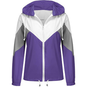 Veste de pluie légère et imperméable pour femmes coupe-vent respirant avec capuche pour la randonnée fermeture à glissière - Product Image 1