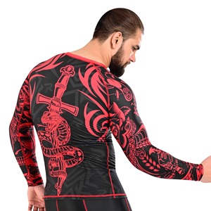 Personnalisé MMA Rash Guard Hommes À Manches Longues Compression Fit Grappling Shirt OEM Sublimation Gymwear UPF50 + À Séchage Rapide Pakistan - Product Image 3