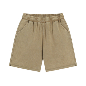 Short en coton pour hommes personnalisé Vintage Sun Dye Fade Sweat Shorts en coton vieilli coupe bord bouffant impression Shorts d'été pour hommes délavés à l'acide - Product Image 5
